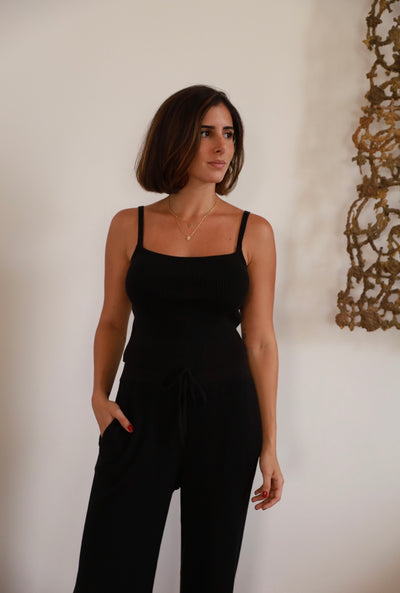 Cropped tricot preto